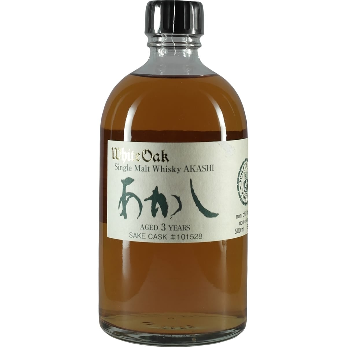 Akashi white Oak Sake Cask #101258 3 Years Destillery Botteling Bottle 1