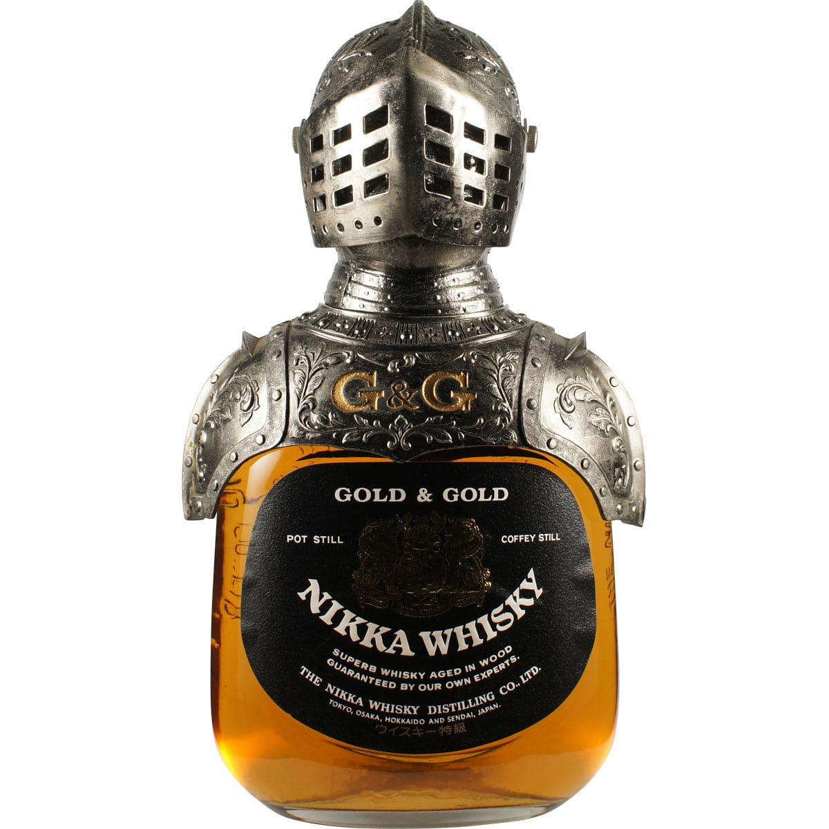 Nikka G&G Gold Knight Bottle Front + Head