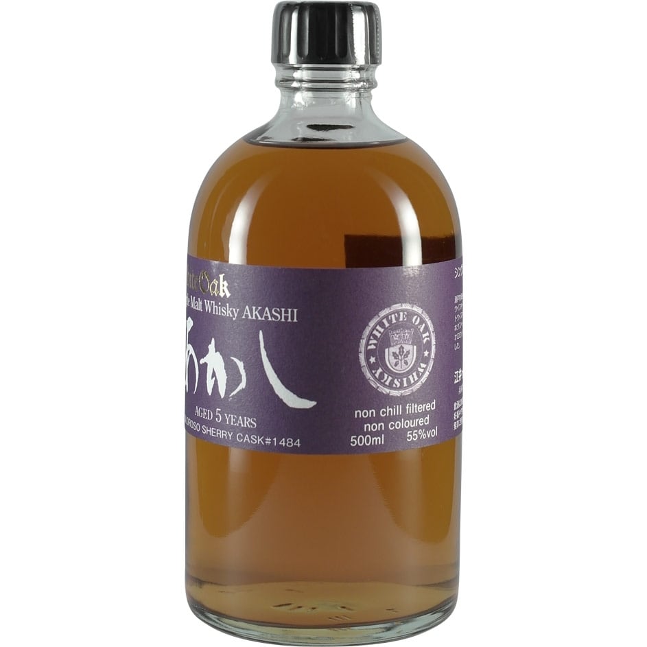 White Oak Akashi 5 Years Oloroso Sherry Cask #1484 Bottle Side