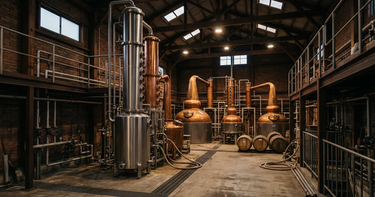 Column Still und Brennblasen zur Herstellung von Grain und Malt Whisky
