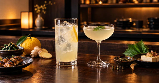 Japanische Gin-Cocktails mit Zitrusfrüchten und Kräutern