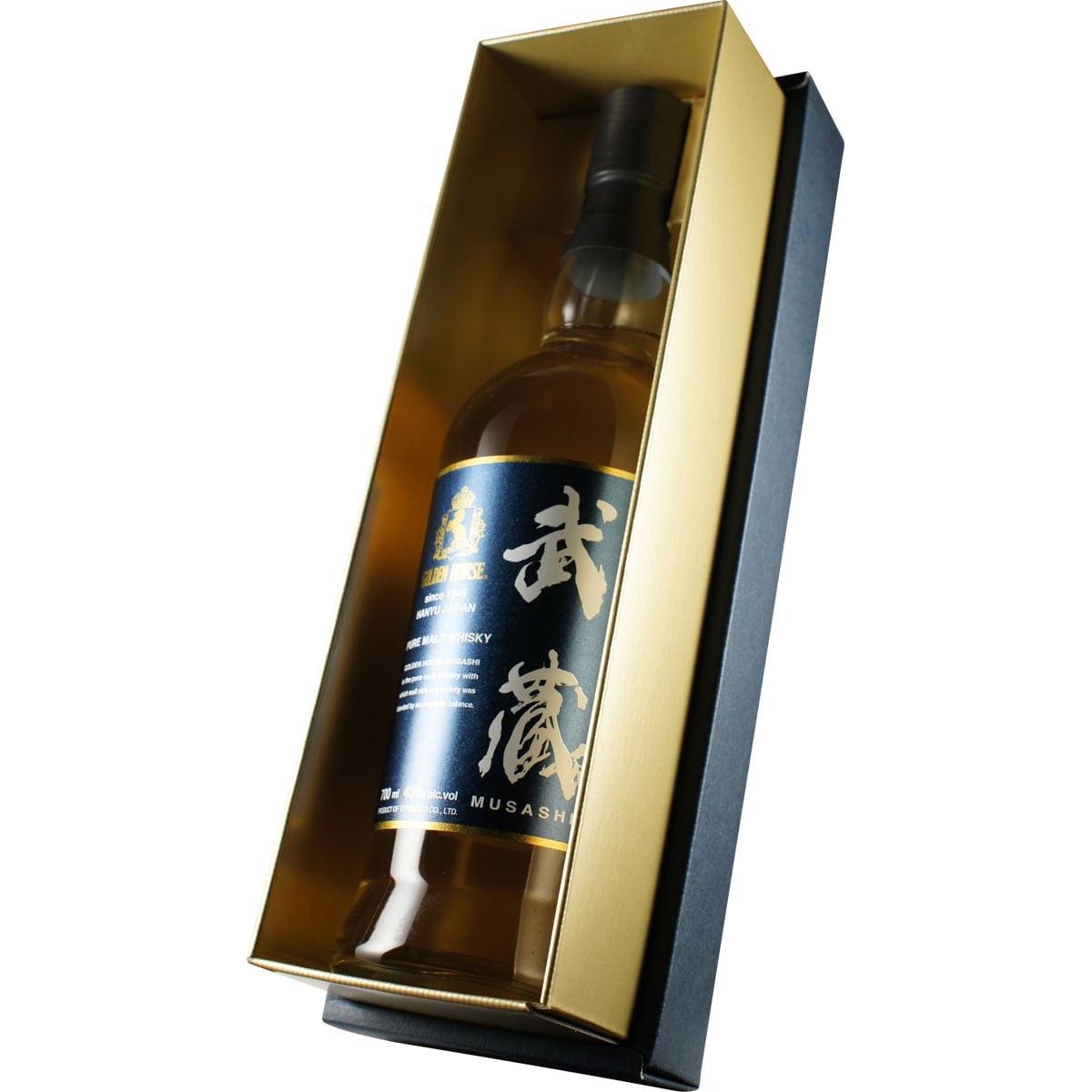 Golden Horse Pure Malt Whisky Musashi Bottle + Box