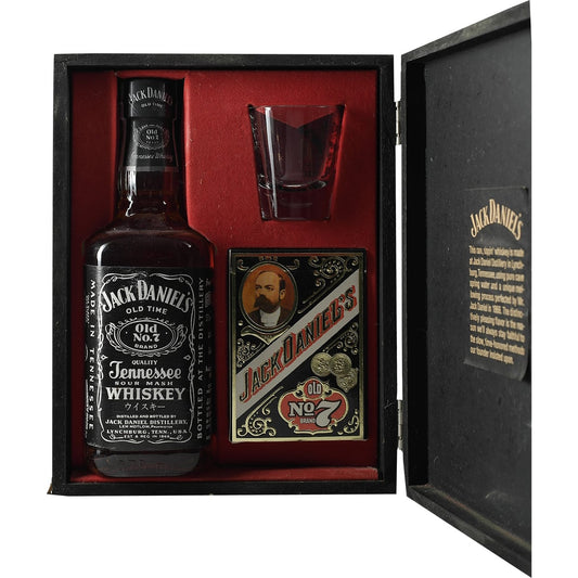 Jack Daniel's NO. 7 43% 375ml + Playing Cards + Shot Glass + Wooden Box Japan Import