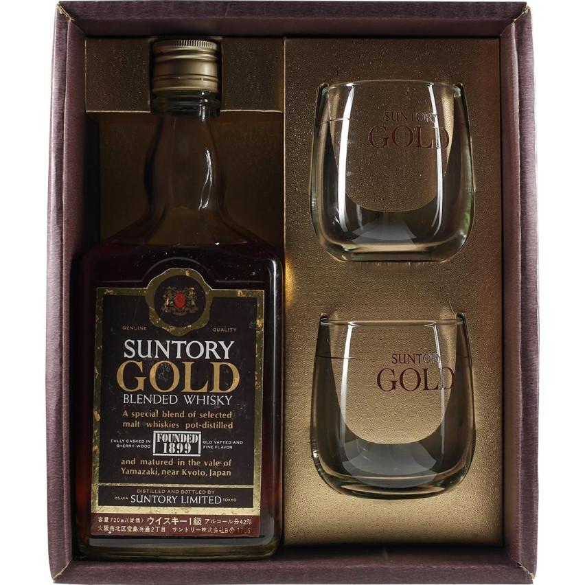 Suntory Gold Blended Whisky Geschenkset 70er Jahre